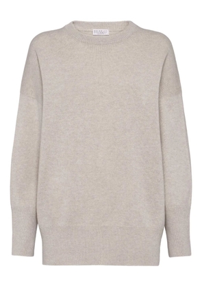 Brunello Cucinelli Monili-chain cashmere sweater - Neutrals