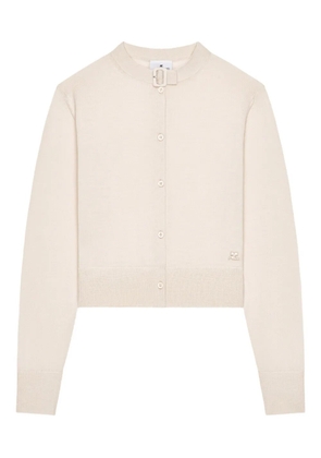 Courrèges buckle-detail button cardigan - Neutrals