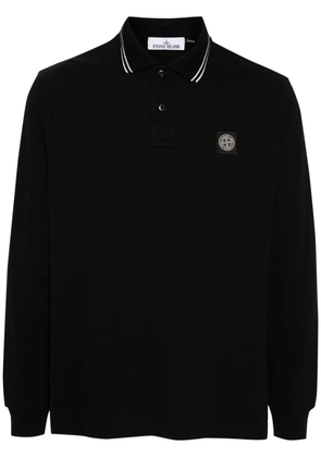 Stone Island logo-patch polo shirt - Black