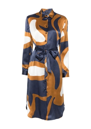 Kiton printed midi dress - Blue