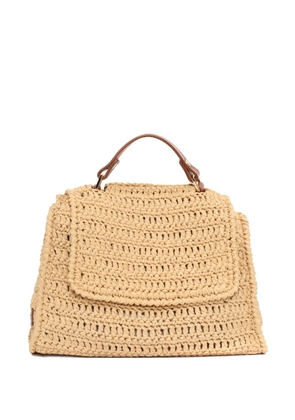 Orciani crochet top-handle tote bag - Neutrals