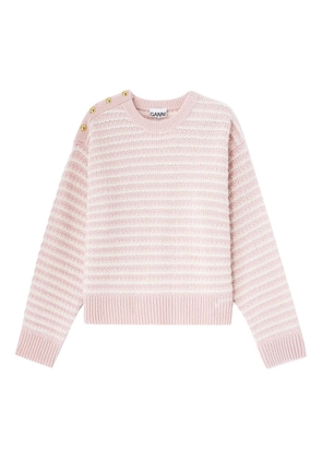 GANNI button striped knitwear - Yellow