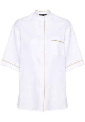 Fabiana Filippi beaded-trim chambray shirt - White