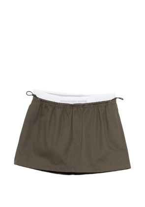Alexander Wang logo elasticated-waistband mini skirt - Green