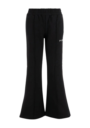 PINKO logo-embroidered flared trousers - Black