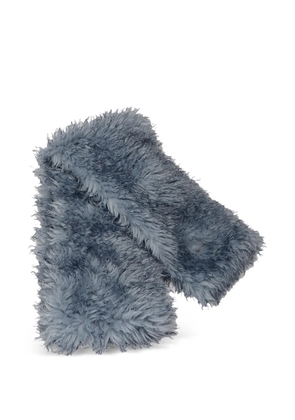 GANNI long pile alternative fur scarf - Grey