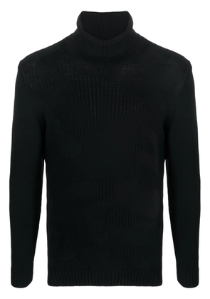 PMD ribbed-panelling roll-neck jumper - Black