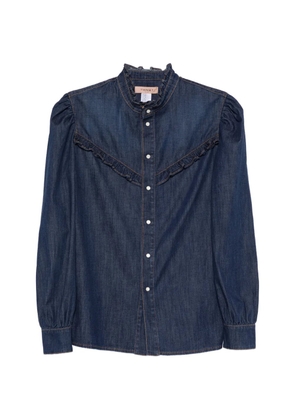 TWINSET ruffled long-sleeve shirt - Blue