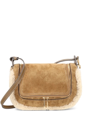 Anya Hindmarch shearling-trim shoulder bag - Brown