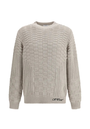 Off-White arrow 3D stitch knit crewneck - Grey