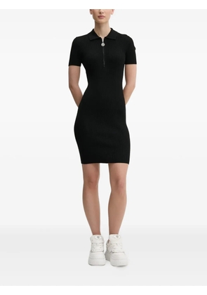 HUGO ribbed zip-front mini dress - Black