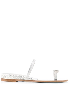 Casadei crystal toe strap sandals - Silver