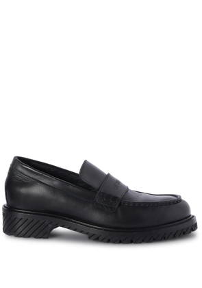Off-White Military logo-debossed leather loafers - Black