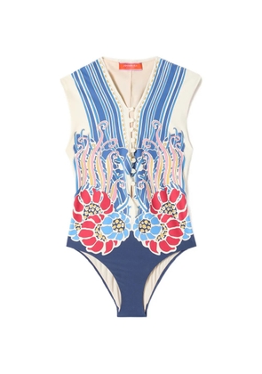 La DoubleJ floral-print swimsuit - Neutrals