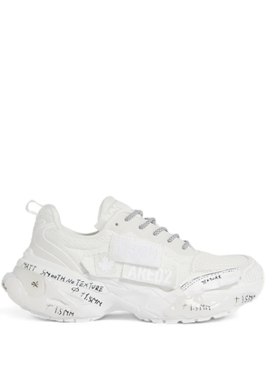 DSQUARED2 Faster texture trainers - White