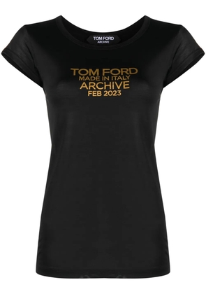 TOM FORD logo-print silk T-shirt - Black