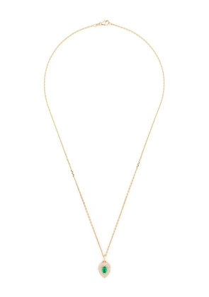 Anita Ko 18k yellow gold LouLou emerald and diamond locket necklace