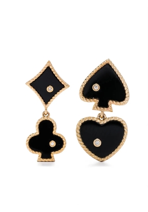 Yvonne Léon 9kt yellow gold Casino agate and diamond earrings