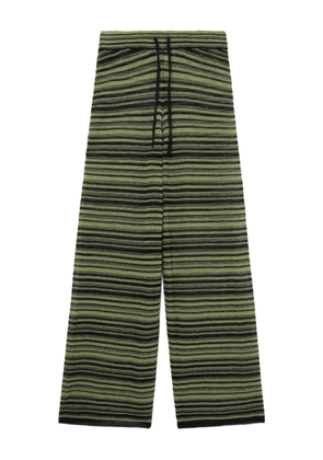 GANNI striped-pattern trousers - Black