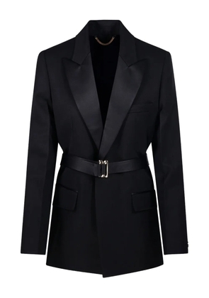 Victoria Beckham belted peaked-lapel jacket - Black