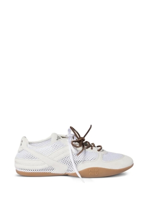 Miu Miu mesh laced sneakers - White