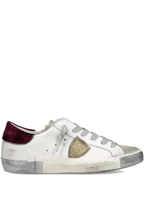 Philippe Model Paris distressed leather low-top sneakers - White