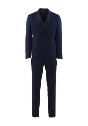 Brian Dales double-breasted long-sleeve suit - Blue