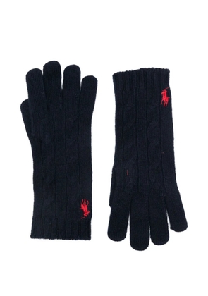 Polo Ralph Lauren logo-embroidered knitted gloves - Blue