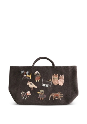 SOPHIE DIGARD appliqué tote bag - Brown