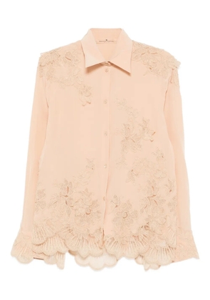 Ermanno Scervino floral lace-embellished shirt - Neutrals