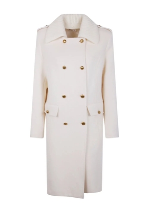 P.A.R.O.S.H. ribbed-collar buttoned coat - Neutrals