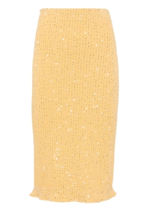 Fabiana Filippi sequin-embellished pencil skirt - Orange