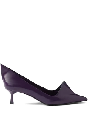 Prada 55mm pointed-toe leather pumps - Purple
