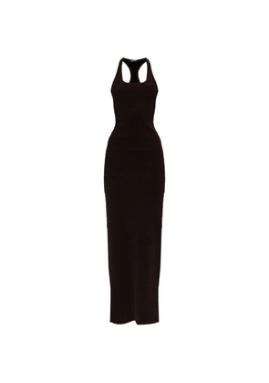 Jacquemus Scala square-neck split dress - Brown