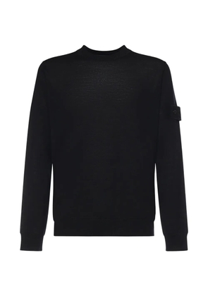 Stone Island patch crew-neck sweater - Black