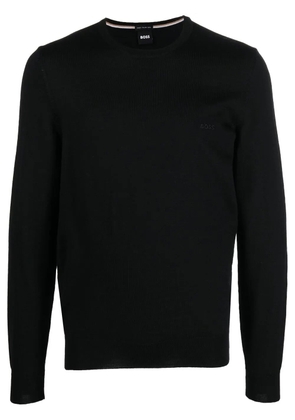 BOSS crewneck virgin wool jumper - Black