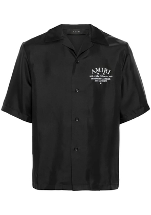 AMIRI logo-print silk shirt - Black