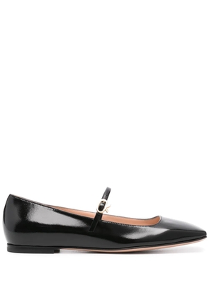 Gianvito Rossi buckle-fastening leather ballerina shoes - Black
