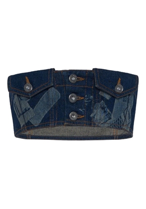 Jean Paul Gaultier Trompe L'oeil printed top - Blue