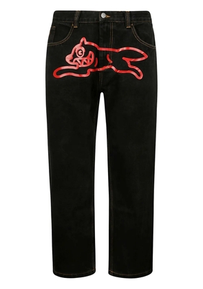 ICECREAM Running Dog-print jeans - Black