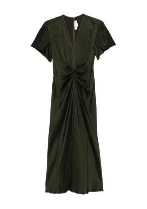 Victoria Beckham twisted V-neck midi dress - Green