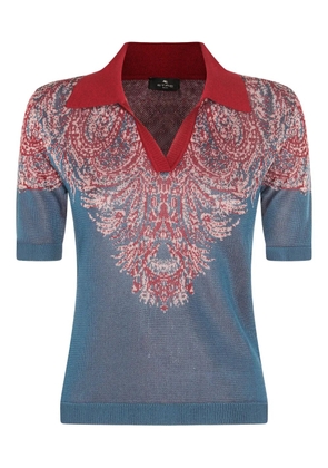 ETRO paisley-print polo shirt - Blue