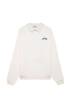 Autry long-sleeve logo-detail polo shirt - White