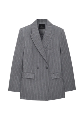 ANINE BING pinstripe-pattern double-breasted blazer - Grey