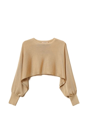 TWINSET lurex cropped top - Neutrals