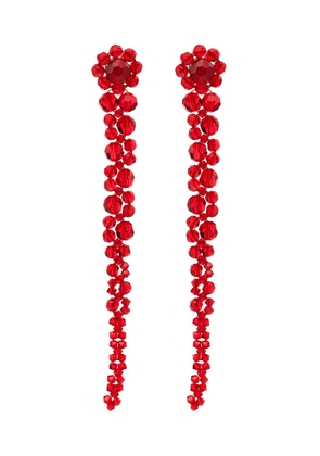 Simone Rocha Drip crystal drop earrings - Red
