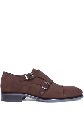 Brioni buckle-strap monk shoes - Brown
