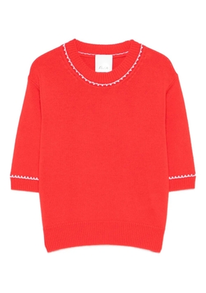 Allude ribbed-hem T-shirt - Red