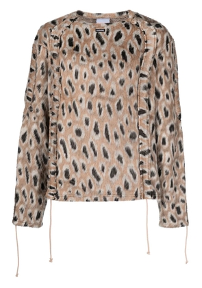 BLUEMARBLE leopard-print brushed-finish jumper - Neutrals