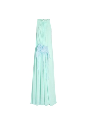Genny gathered floral maxi dress - Green